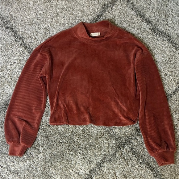 Altar'd State Tops - Altar'd State Soft Burnt Red / Rust Corduroy Sweater